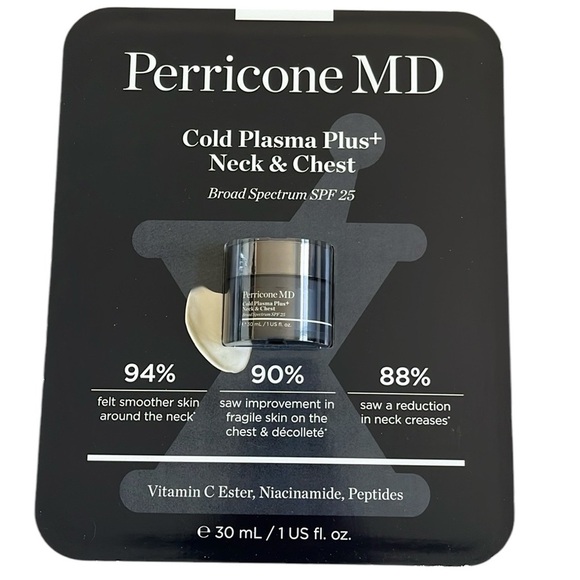 Perricone MD Cold Plasma Plus Neck Chest Vitamin C Peptides Niacinamide NWT 1 oz - Picture 1 of 5